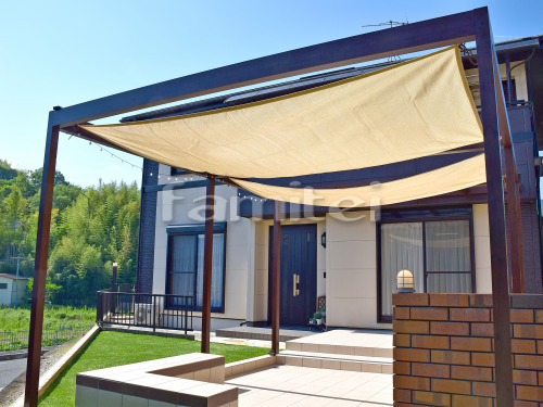 施工例フル木製調テラス屋根 TAKASHOタカショー フレームポーチ 